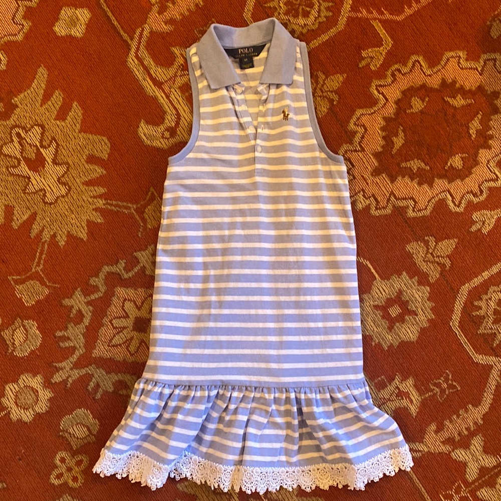 Polo striped dress girls 6x